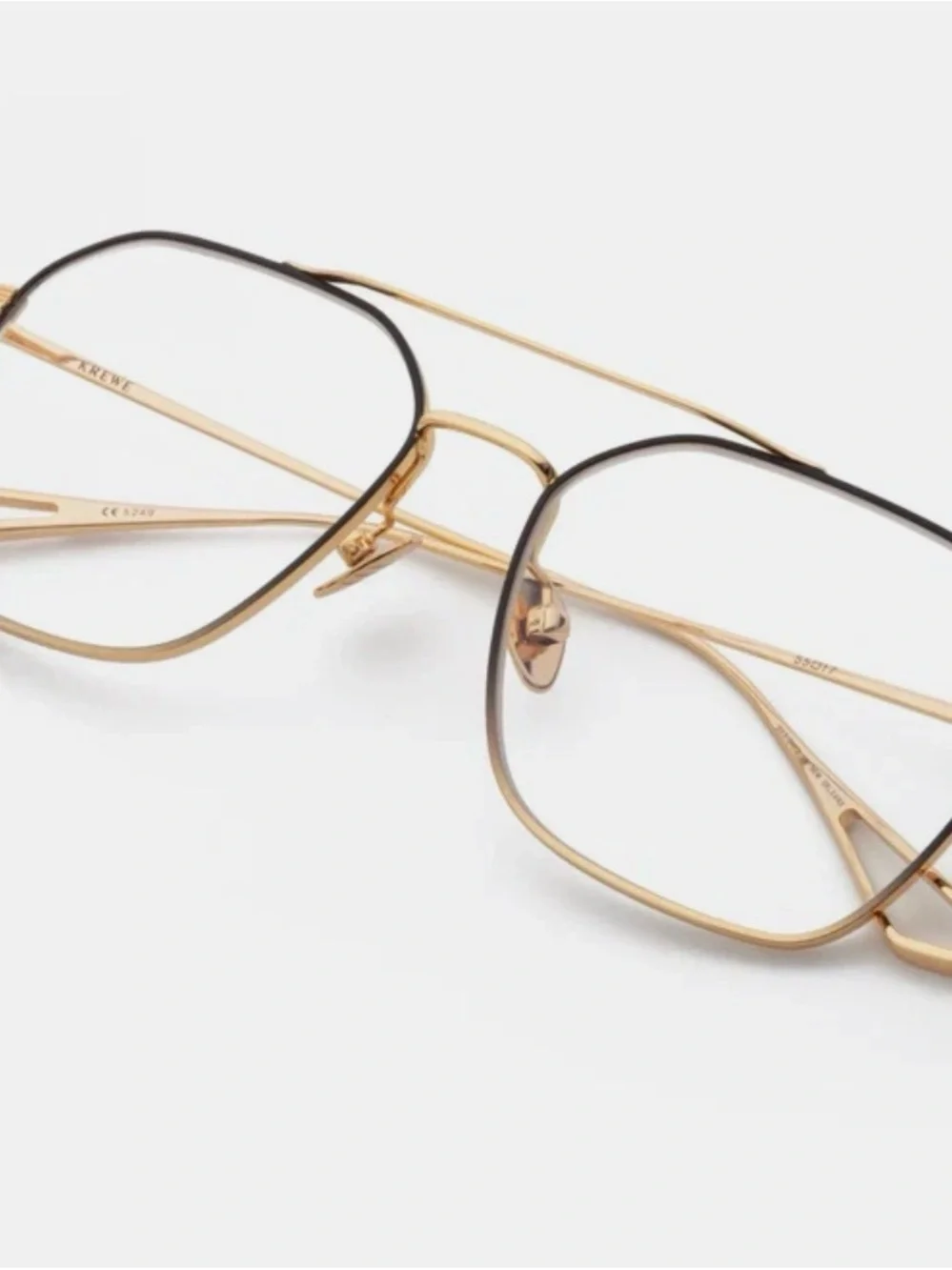KREWE BERM Gold Metal Geometric Women's Eyeglass Frames